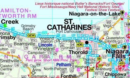 St. Catharines regionen karte